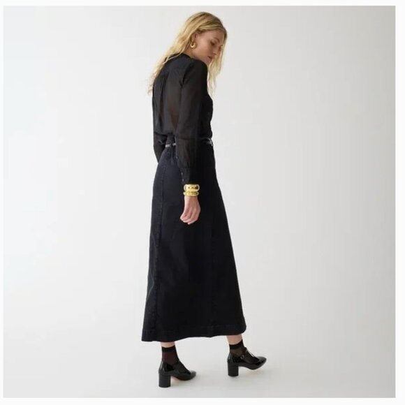 J.Crew | Denim Maxi Skirt in washed black | NWT  |  Size 30 - Picture 2 of 12